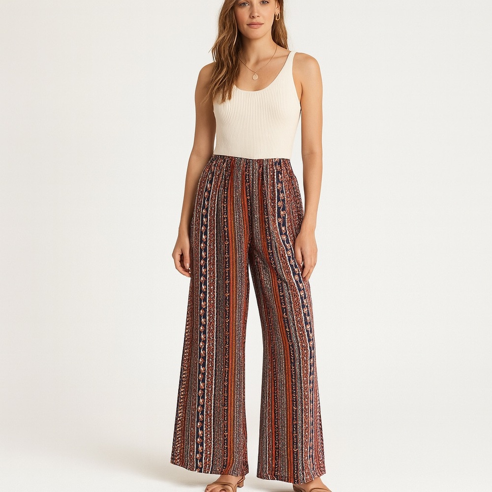 Chic Striped Wide-Leg Pants